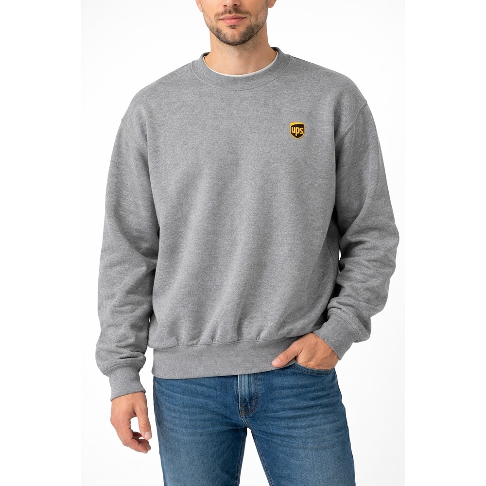 UPS Logo Crewneck Sweatshirt‎ Mens 2XL Heather Gray Pullover Sweater